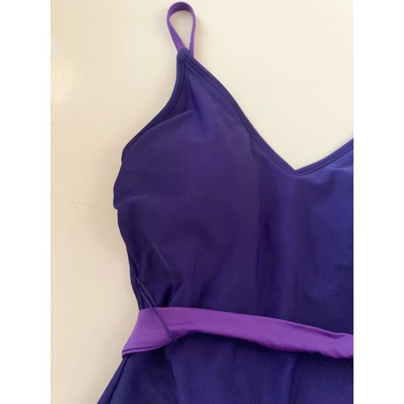 Women's Swimsuit Bathing Suit Size S Purple Belted Retro NWOT - Picture 3 of 4